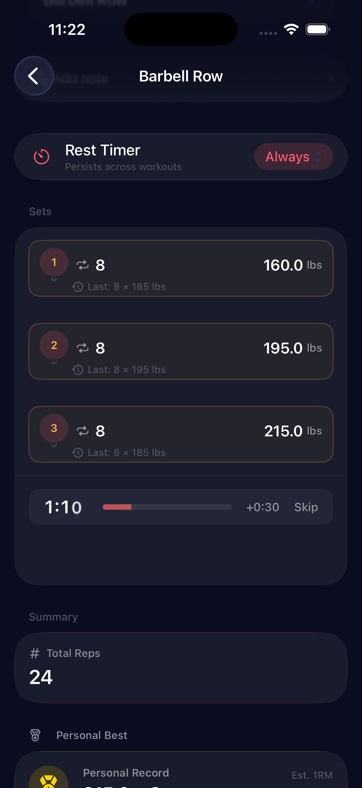 Rest timer on Lock Screen